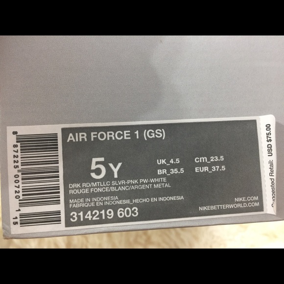 NIKE AIR FORCE 1 GS 314219 603 sneaker oritq - Picture 10 of 10